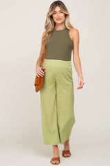 Light Olive Wide Leg Maternity Pants