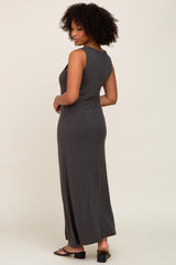 Charcoal Sleeveless Maxi Dress