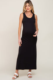 Black Sleeveless Maternity Maxi Dress