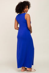 Royal Sleeveless Maxi Dress