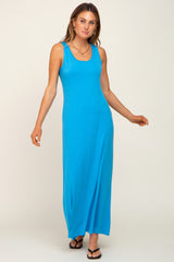 Blue Sleeveless Maxi Dress