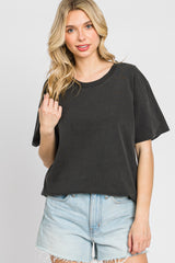 Black Faded Basic Maternity T-Shirt