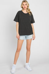 Black Faded Basic T-Shirt