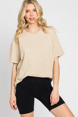 Beige Faded Basic T-Shirt