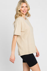 Beige Faded Basic T-Shirt