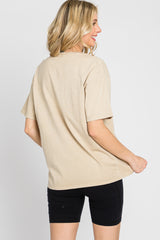 Beige Faded Basic T-Shirt