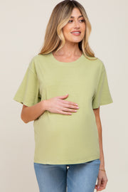 Lime Faded Basic Maternity T-Shirt