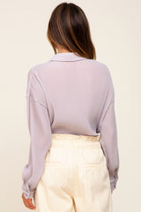 Light Grey Plisse Chiffon Blouse