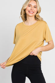 Gold Basic Cropped T-Shirt