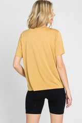 Gold Basic Cropped T-Shirt