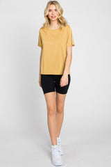 Gold Basic Cropped T-Shirt