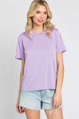 Lavender Basic Cropped T-Shirt