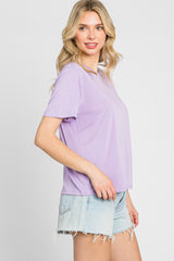 Lavender Basic Cropped T-Shirt