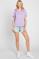 Lavender Basic Cropped T-Shirt