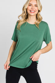 Green Basic Cropped T-Shirt