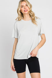 Light Grey Basic Cropped T-Shirt