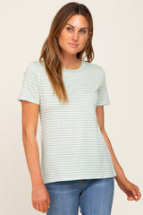 Light Olive Striped Basic Tee