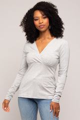 Heather Grey Bravado Designs Long Sleeve Nursing Top