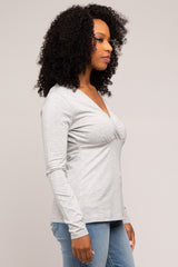 Heather Grey Bravado Designs Long Sleeve Nursing Top