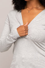 Heather Grey Bravado Designs Long Sleeve Nursing Top