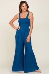 Teal Sleeveless Wide Leg Jumpsuit