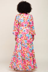 Multi Color Floral Tiered Chiffon Dress