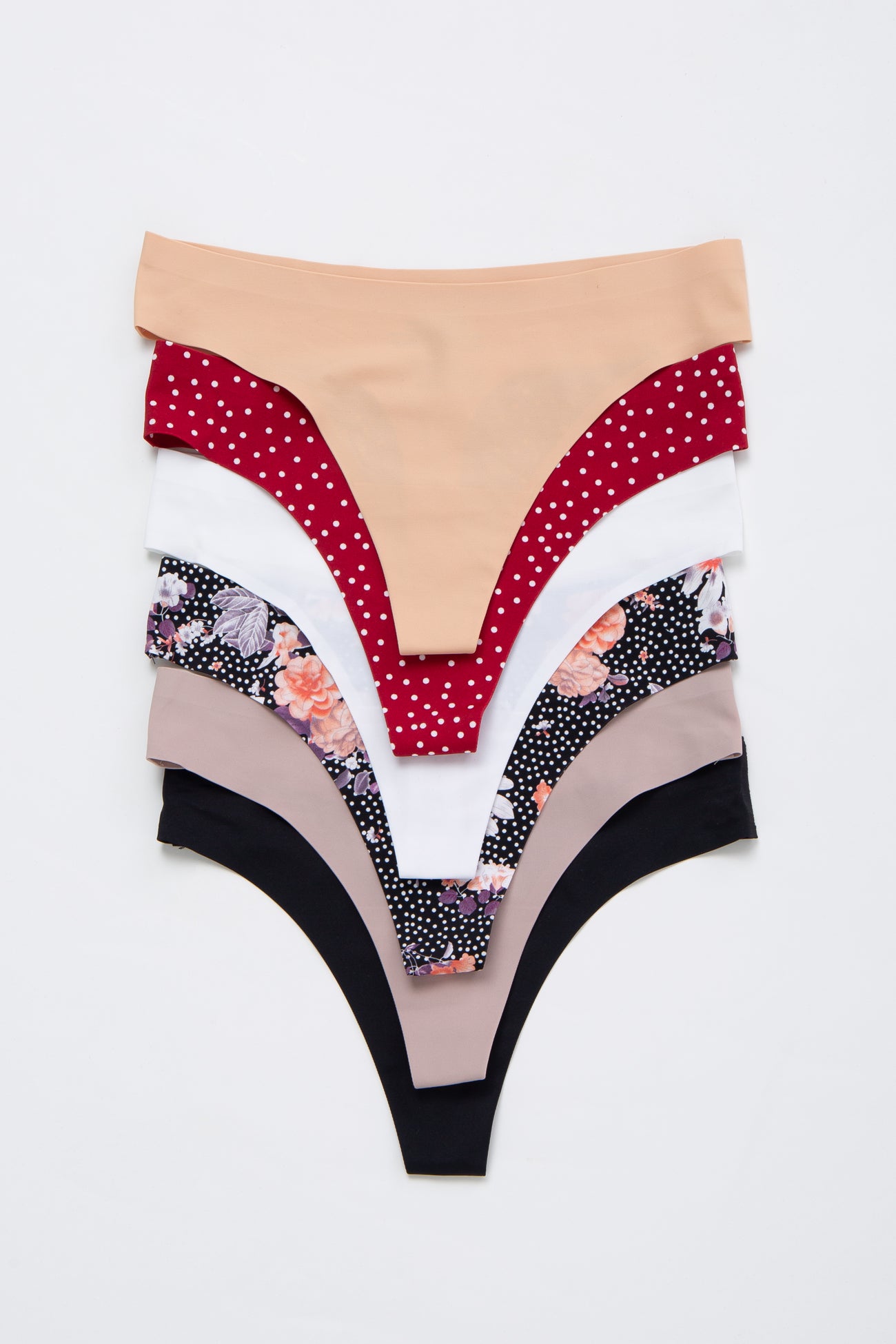 Multi-Color Leaf Print Seamless Thong Underwear Set– PinkBlush