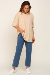 Camel Basic Oversized T-Shirt