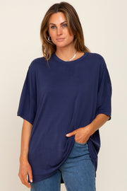 Navy Basic Oversized T-Shirt