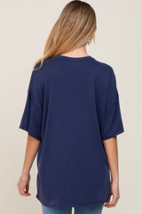 Navy Basic Oversized Maternity T-Shirt