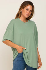 Green Basic Oversized T-Shirt