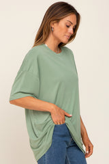 Green Basic Oversized T-Shirt