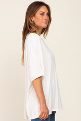 Ivory Basic Oversized T-Shirt