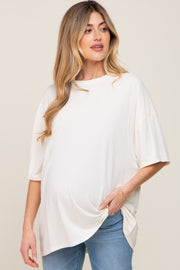 Ivory Basic Oversized Maternity T-Shirt