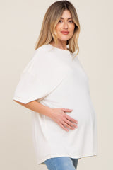 Ivory Basic Oversized Maternity T-Shirt