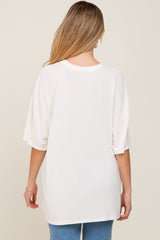 Ivory Basic Oversized Maternity T-Shirt