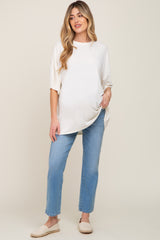 Ivory Basic Oversized Maternity T-Shirt