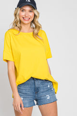 Yellow Short Cuff Sleeve Top