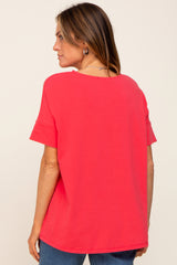 Coral Short Cuff Sleeve Top