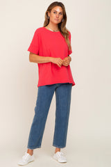 Coral Short Cuff Sleeve Top