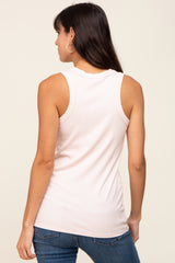 Light Pink Sleeveless Ribbed Top