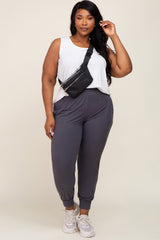 Charcoal Soft Knit Maternity Plus Jogger Pants