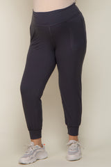 Charcoal Soft Knit Maternity Plus Jogger Pants