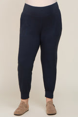 Black Soft Knit Maternity Plus Jogger Pants