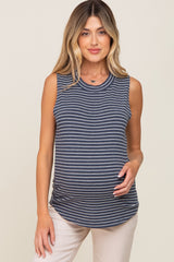 Navy Striped Maternity Tank