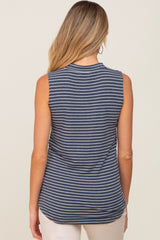 Navy Striped Maternity Tank