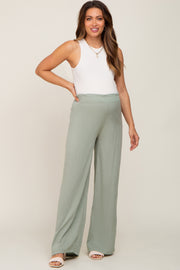 Sage Basic Elastic Waist Wide Leg Maternity Pants