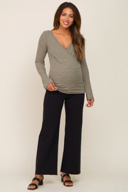 Black Raw Hem Wide Leg Maternity Jeans