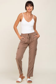 Mocha Drawstring Cargo Pants