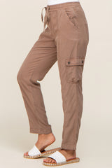 Mocha Drawstring Cargo Pants